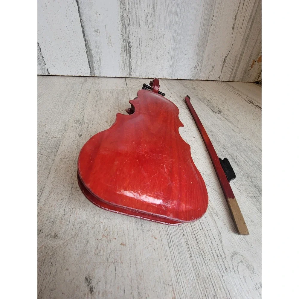 Vintage wooden violin bow display Xmas home decor music figure unique